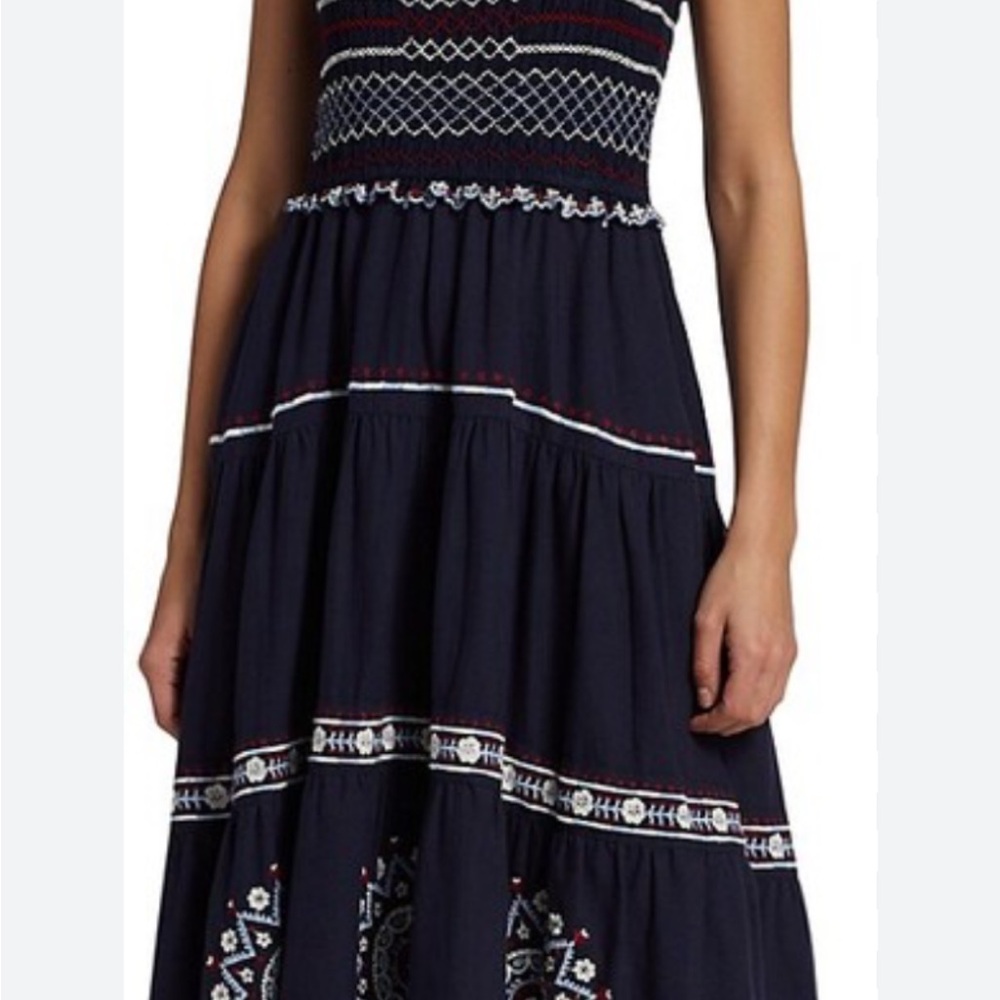Blue Tiered Sundress for Casual Resort Wear
